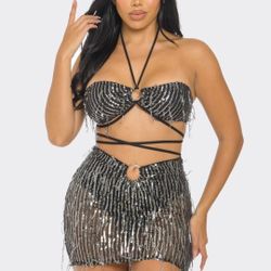 Sexy Top And Skirt Set