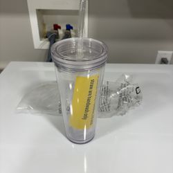 Mr. Coffee ICED-Double Wall Clear Insulated 22 0z. Reusable Tumber W/Lid & Straw