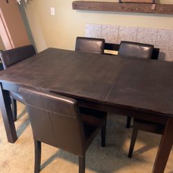 Pottery Barn Extension Dining Table and five chairs 