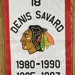 Denis Savard Replica Banner #18 Chicago Blackhawks !