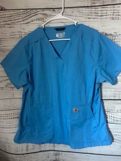 Women blue Carhartt scrub top size XL