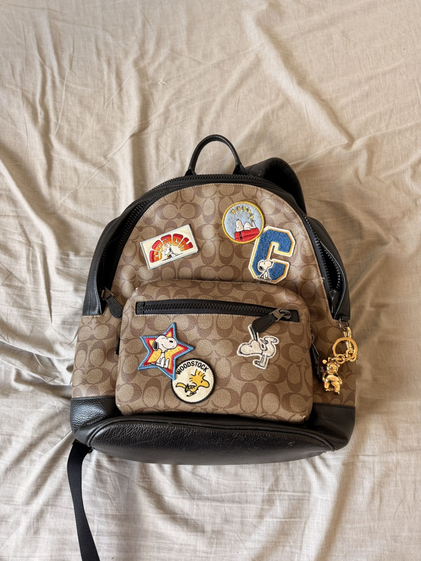 COACH x Peanuts west signature beige backpack