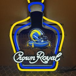 Los Angeles Rams Crown Royal Neon Sign