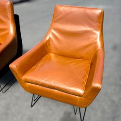 Kendrick Chairs for Adesso. Camel brown, Faux Leather, Armchair, living room, office, Lounge