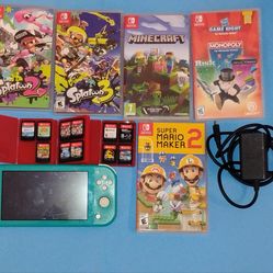 Nintendo switch lite bundle with 16 video games and charger tested