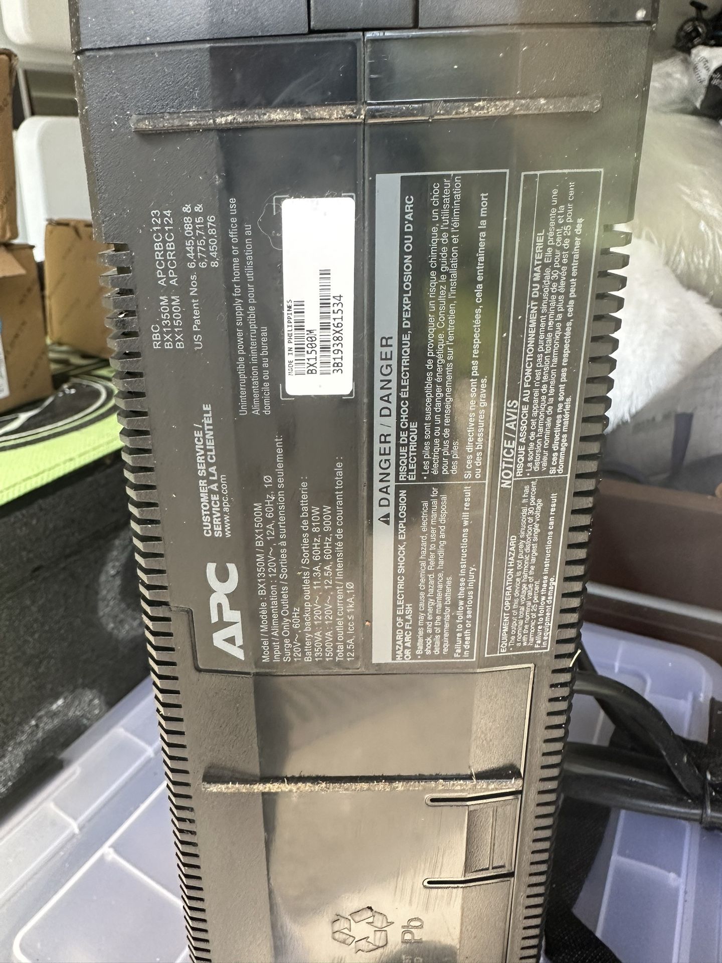 APC Back Up Battery/ Surge Protector Model BX1350M/BX1500M