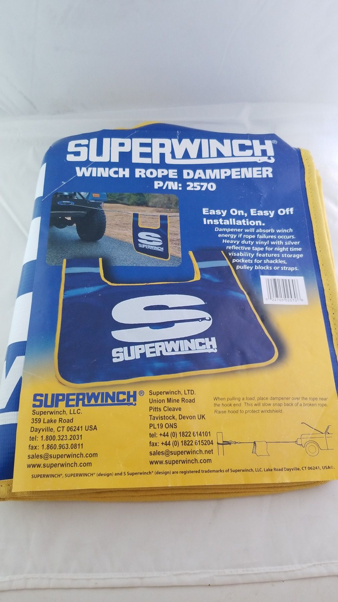 Superwinch Winch Dampener / Blanket P/N: 2570 - High Visibility - Mint Condition