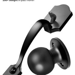 Front Door Handleset Entry Door Handle Set with Cove Knob for Right and Left Handed Sided Doors, Interior and Exterior Entrance Passage Lock Matte Bla