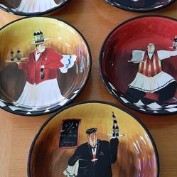 Jennifer Garant Bowl Large 9” pasta bowls.. Set of 5 