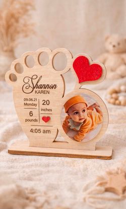 Custome Personalized Baby Birth Stat Wooden