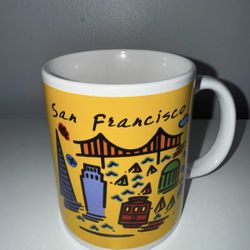 San Francisco Doodle Mug Yellow Coffee/tea