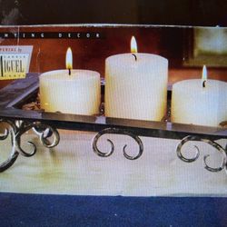 Velas (3) Adorno Base De Metal $15-candle Decor