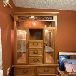 Wooden Cabinet with Glass Doors