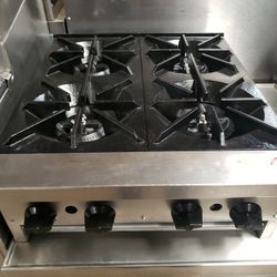 Used 24"L Hot Plate With 4 Burners Natural Gas 