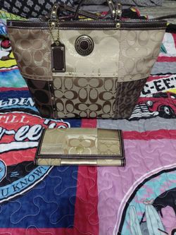 Vintage Coach Legacy Signature Patchwork & Wallet $95 obo
