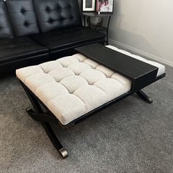 Uttermost brand Tufted Ottoman / Bench w/ Tray