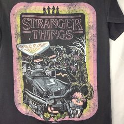 Stranger Things Retro Arcade 2021 Graphic T Shirt Black Adult Small Netflix