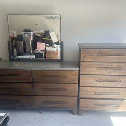 2 dressers (one with attached mirror) 