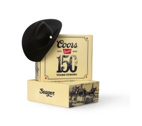 Cowboy Hat Coors Banquet 150 Years Strong Seager Black Western Cowboy Hat