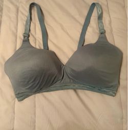 38D Light Blue Wireless Bra with Lace Band