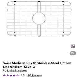 Stainless steel kitchen sink grid
