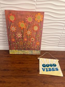Flower Wall Art and Sign