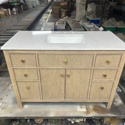 48” Bathroom Vanity In Light Wood Color 