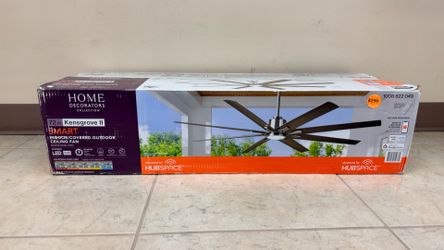 HOME DECORATORS COLLECTION 72” KENSGROVE ll SMART INDOOR/ COVERED OUTDOOR CEILING FAN