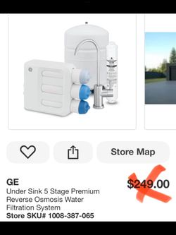 GE Under Sink 5 Stage Premium Reverse Osmosis Water Filtration System