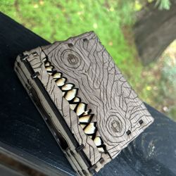 Wooden Monster Book 5”x4”x1.7” Walnut and Birch Dungeons & Dragons magic the gathering Card book box