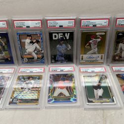 10 PSA Graded MLB Cards… Tarik Skubal 125/125, Jacob Misiorowski 85/199, Kody Clemens Auto 31/50, Paul Skenes, Adam Wainwright Auto 5/10, PCA+++++++++