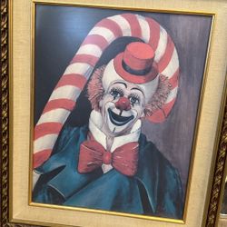 Vintage Candy Cane Clown Frame 