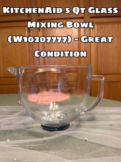 KitchenAid 5 Qt Glass Mixing Bowl (W10207777) – Great Condition