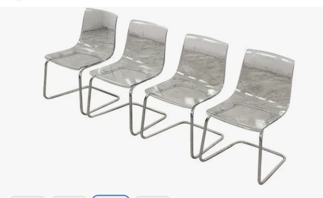 Tobias Clear Gray Chairs Set Of 4