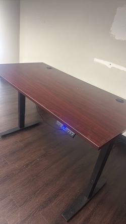 Office desk adjusted