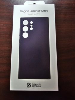 Vegan Leather Case for Galaxy S24 Ultra, Dark Violet
