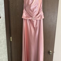 Pink Satin Long Gown 