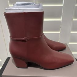 NEW Franco Sarto Red Leather Saydie Ankle Boots (Women’s Size 8.5) - $75