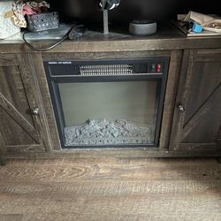 Farmhouse style tv stand with working fireplace