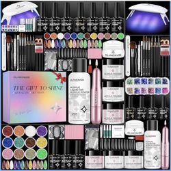 Professional Nail Set with Drill Acrylic Powder Gel Polish Nail Stamp for Home Starter Practice & DIY Manicure