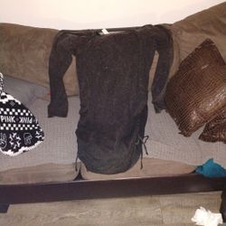 Gray Long Sleeve Victoria Secret Pink Side Cinch Dress Xl