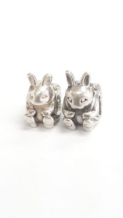 925 ALE Silver Authentic Pandora Easter Bunny Rabbit W/ Basket of Eggs Charm $24.99 Each