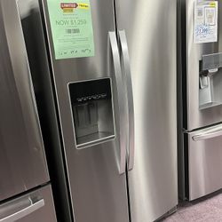 Refrigerator, Whirlpool 36” Open Box Side By Side Refrigerator With Warranty