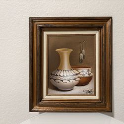 Original Art Myung Mario Jung Sand Painting Southwestern Pottery