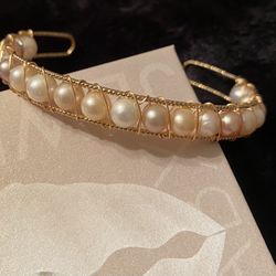 Handmade Authentic Akoya Pearl Bangle