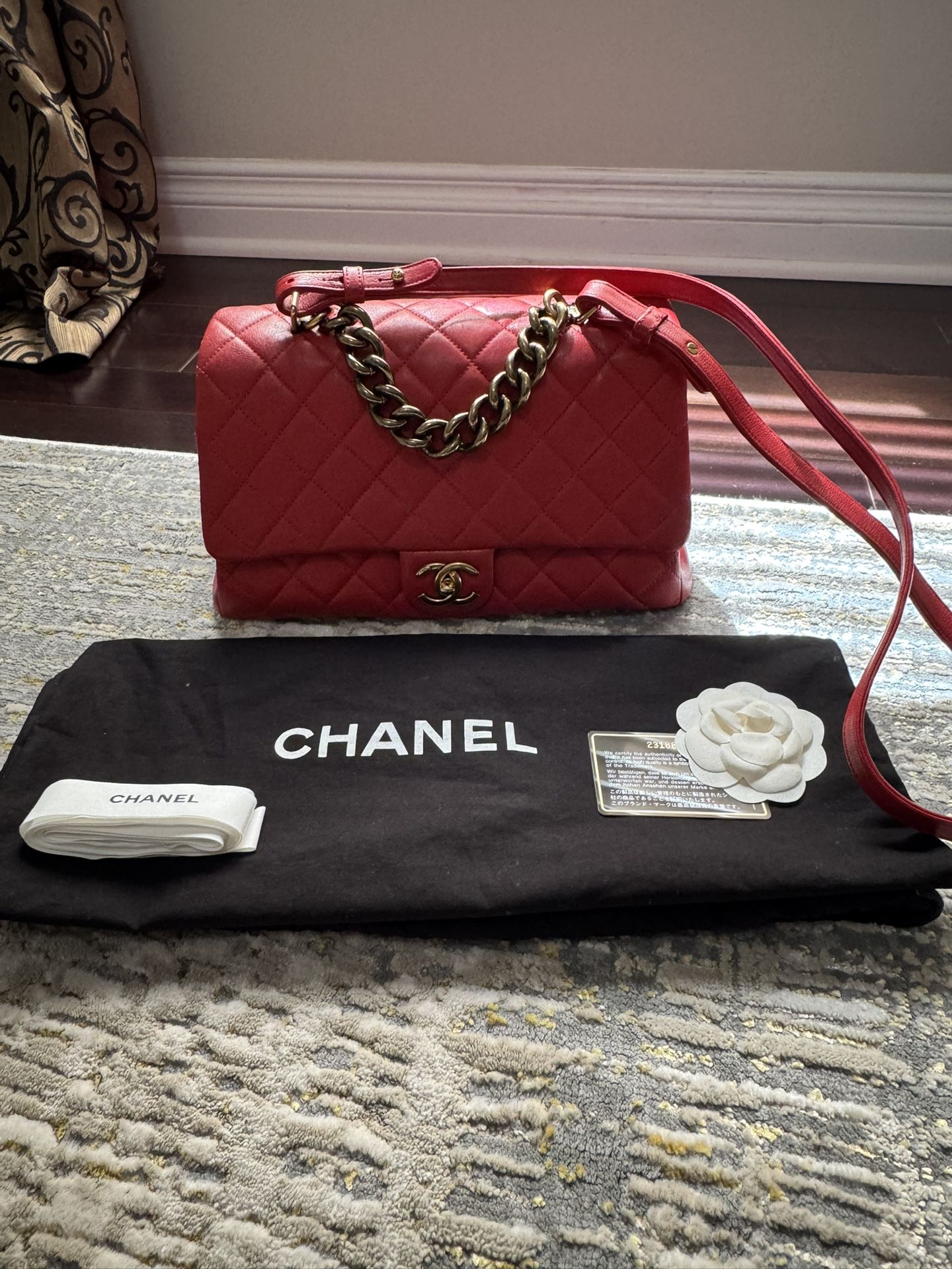 Chanel RED Caviar Flap Bag