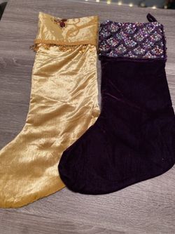 Purple and Yellow Holiday Stockings
