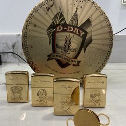 Zippo D-Day Normandy 50 Years 1944-1994  Allied Heroes Lighter Set One Unused w/ Tin