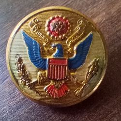 Vintage Brass Military Button