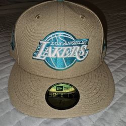 Los Angeles Lakers Beige Fitted Hat